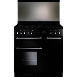 Rangemaster Toledo 90 Dual Fuel with FSD - 94480 Lidded Range Cooker in Black